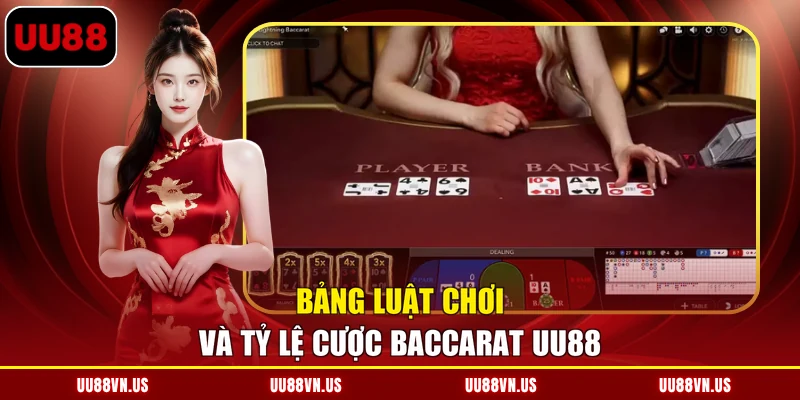Bảng luật chơi và tỷ lệ cược Baccarat UU88