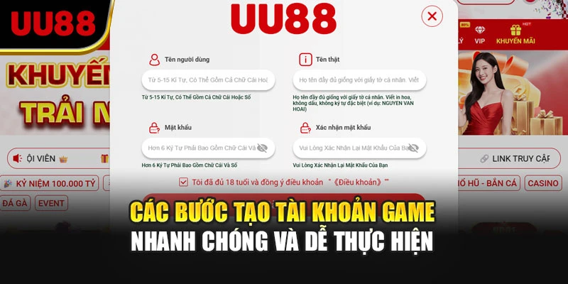 Các bước tạo tài khoản game nhanh chóng và dễ thực hiện