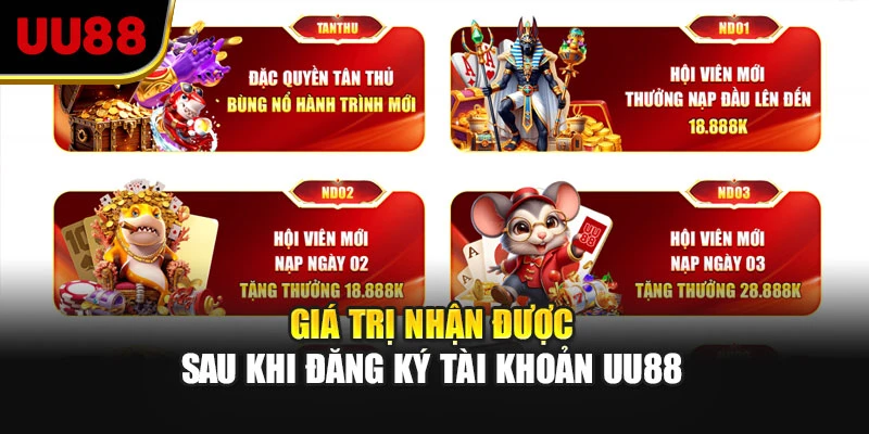 Giá trị nhận được sau khi đăng ký tài khoản UU88